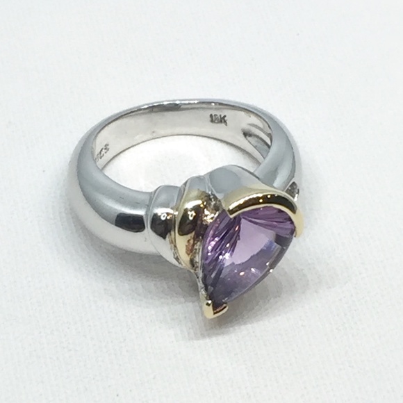 Sterling Silver & 18k Amethyst Ring - Picture 5 of 5